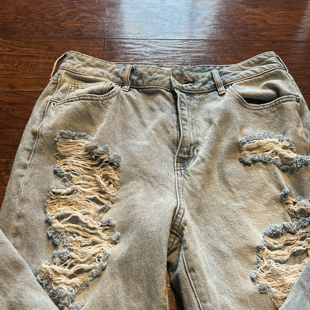 PacSun Trendy Light Blue distressed Mom Jeans size 28 - Picture 8 of 11